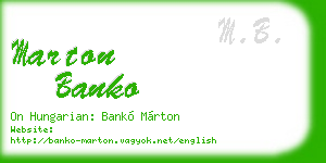 marton banko business card