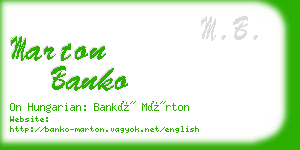 marton banko business card